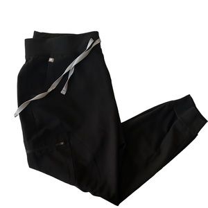 Figs black womens scrub jogger bottoms size large, fits more like medium